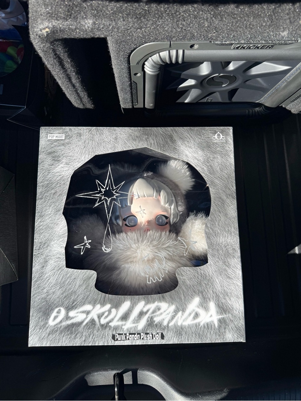 OSkullPanda Punk Panda Plush - White and Light Gray